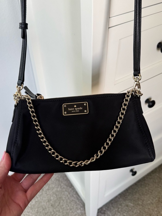 kate spade Handbags - kate spade Black Nylon Crossbody with Gold Chain